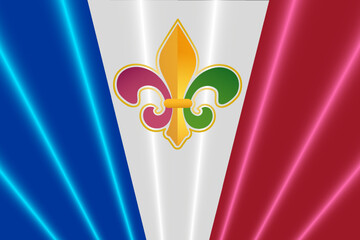 Mardi Gras colors Fleur De Lis on France flag background Mardi Gras carnival banner template Copy space Vector illustration Isolated © Nonna