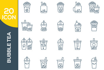 BUBBLE TEA  ICON SET DESIGN