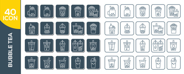 BUBBLE TEA  ICON SET DESIGN
