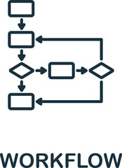 Workflow icon. Monochrome simple Recruitment icon for templates, web design and infographics