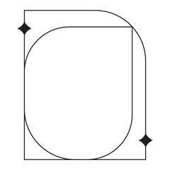 Monoline aesthetic frame blank paper sheet