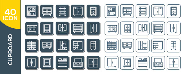 CUPBOARD ICON SET DESIGN