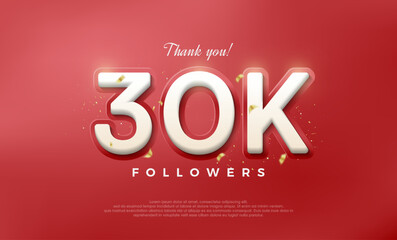 Simple and elegant design for a thank you 30K followers.