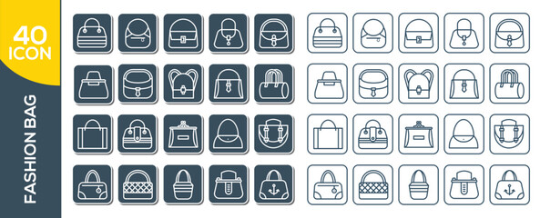 FASHION BAG ICON SET DESIGN