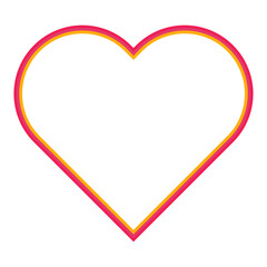 Groovy frame aesthetic red heart shaped frame