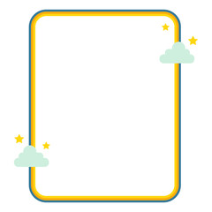 Groovy frame aesthetic yellow frame for any text with clip