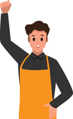 cartoon barista character png ,coffee shop