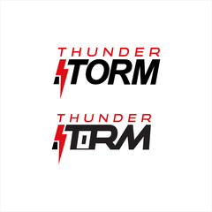 Fototapeta premium Simple thunderstorm word design with its symbol in letter S, modern and vintage style.