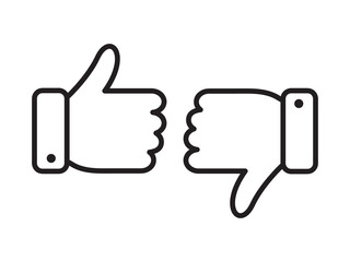 Like and dislike icon symbol sign vector.