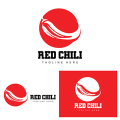 Fototapeta premium Red Chili Logo, Hot Chili Peppers Vector, Chili Garden House Illustration, Company Product Brand Illustration