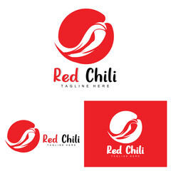 Red Chili Logo, Hot Chili Peppers Vector, Chili Garden House Illustration, Company Product Brand Illustration