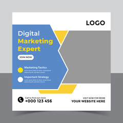 Fototapeta premium Digital marketing social media post banner template and corporate social media post template, Creative digital business marketing post