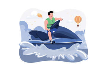 Guy riding a water scooter