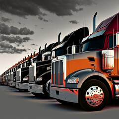 Transport trucks. Generative AI.