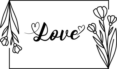 Obraz premium Love floral frame