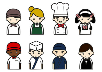 飲食業の人々セット