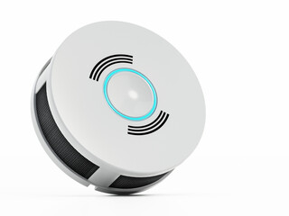 Smoke detector isolated on white background. 3D illustration