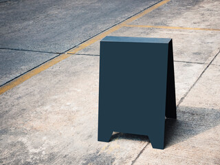 Black sign stand Mock up Board Shop business logo 