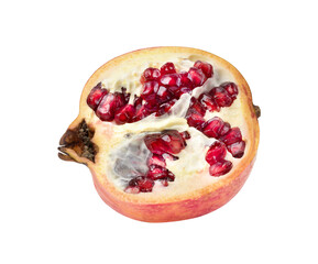 ripe pomegranate on transparent png