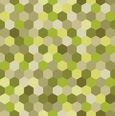 Vector image of hexagons olive color. Seamless pattern. Ceramic tile, background, wallpaper, mosaic