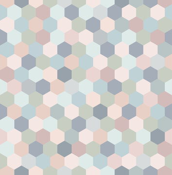 Vector image of hexagons. Seamless pattern. 12-color ceramic tile