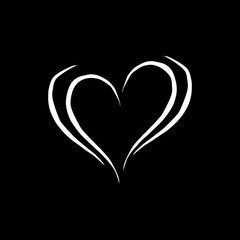 Heart icon  isolated on black background. 