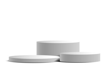 White studio background with 3d podium for product display