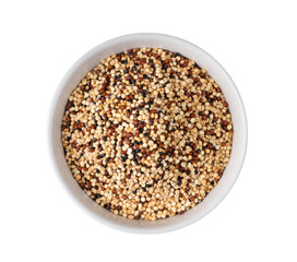 quinoa in white bowl  isolated on  transparent png