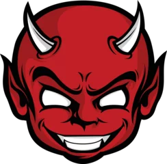 Fotobehang  illustration vector graphic of devil head mascot good for logo sport ,t-shirt ,logo © tanadesign