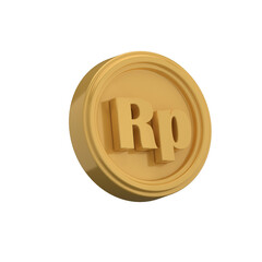 3D Rendering creative concept symbols coin rupiah of money. 3D Render. 3d illustration.