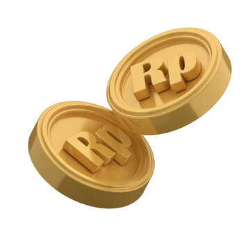 3D Rendering creative concept symbols coin rupiah of money. 3D Render. 3d illustration.