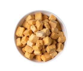 crispy bread in white bowl on transparent png