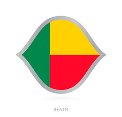 Fototapeta premium Benin national team flag in style for international basketball competitions.