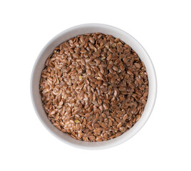 flax seeds in white bowl on transparent png