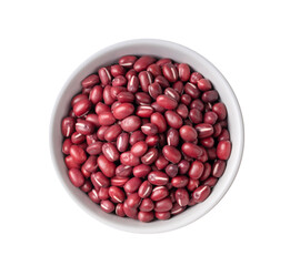 Azuki red bean in white bowl on transparent png
