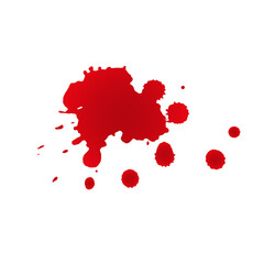 Blood drops and splatters on white background. Illustration on transparent background