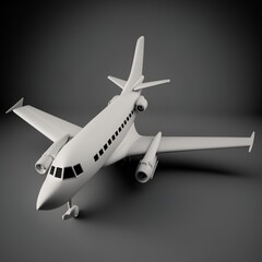 white passenger transporter airplane,3d render,airport security