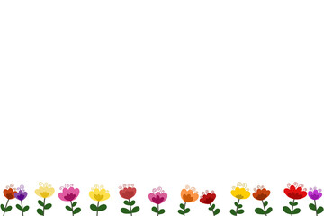 Frame with colorful flowers plants.