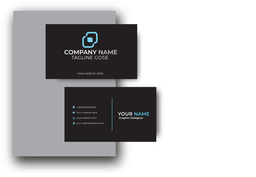 Modern presentation card with company logo. Vector business card template. Visiting card for business and personal use. Vector illustration design.modern black and white business card design