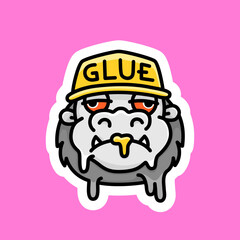 Stoned Monkey Cannabis Wax Marijuana Package Sticker or T-shirt Design in Cartoon Graffiti Style Illustration.