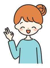 オッケーポーズの女性