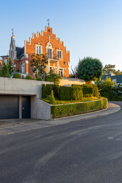 House with clinker facade under clear sky