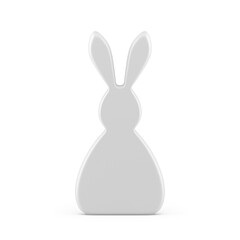 White Easter rabbit statuette with long ears holiday decorative design 3d icon realistic illustration