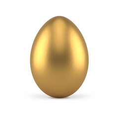 Golden Easter egg holiday dessert in foil 3d icon design realistic illustration