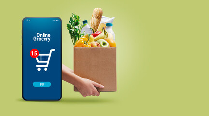 Online grocery shopping and delivery app