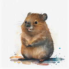 Cartoon. cute lauging quokka. generative ai