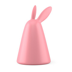 Pink Easter rabbit ears abstract cone shape geometric statuette holiday bauble design 3d icon
