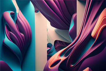 abstract background with waves. generative ai