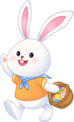 rabbit with easter egg basket