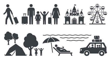 人　家族　旅行　ピクトグラム　アイコンセット